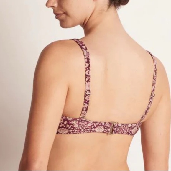 Monte & Lou Kara Boho V Wire Bralette/Swim, Pink/Purple Floral, Size 10 US, NWT - Picture 2 of 7
